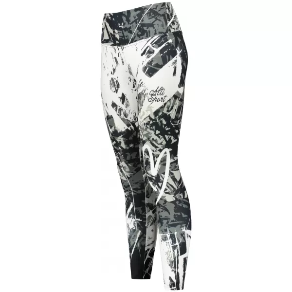  Jambiere lungi premium de damă ALTISPORT VOJ/ALW018LEG01 ALB-NEGRU 