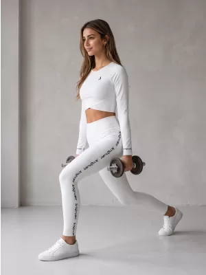 Jambiere lungi premium de damă ALTISPORT VOJ/ALW021LEG01 ALB
