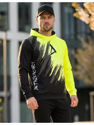 Hanorac funcțional premium pentru bărbați ALTISPORT VOJ/ALM006MI01 NEGRU ȘI GALBEN