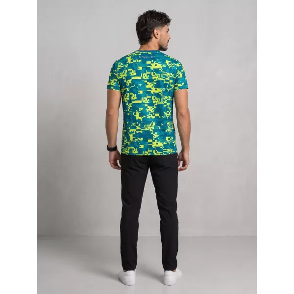  Tricou funcțional premium plus pentru bărbați ALTISPORT VOJ/ALM011TR02 KEROSEN/GALBEN NEON 