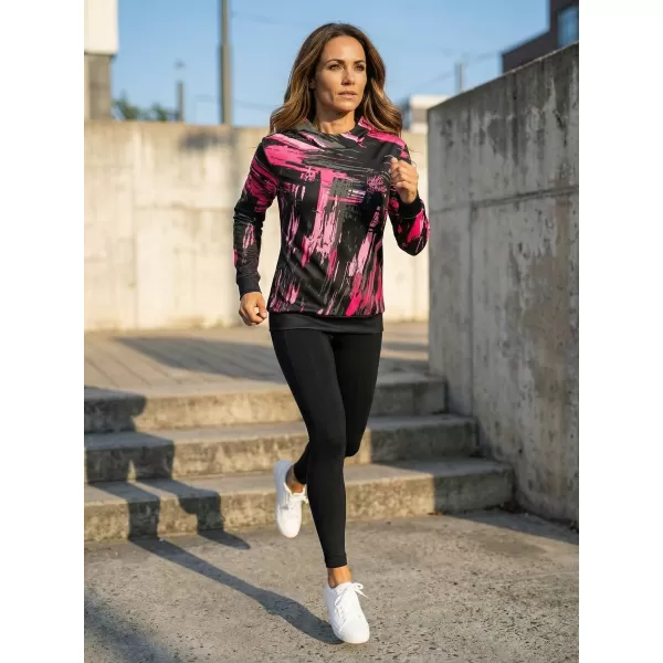  Hanorac funcțional premium pentru femei ALTISPORT VOJ/ALW010MI01 NEGRU/ROZ DESCHIS 