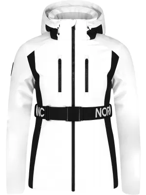 Jachetă de schi softshell pentru femei NORDBLANC APRES-SKI NBWJL7928 ALB