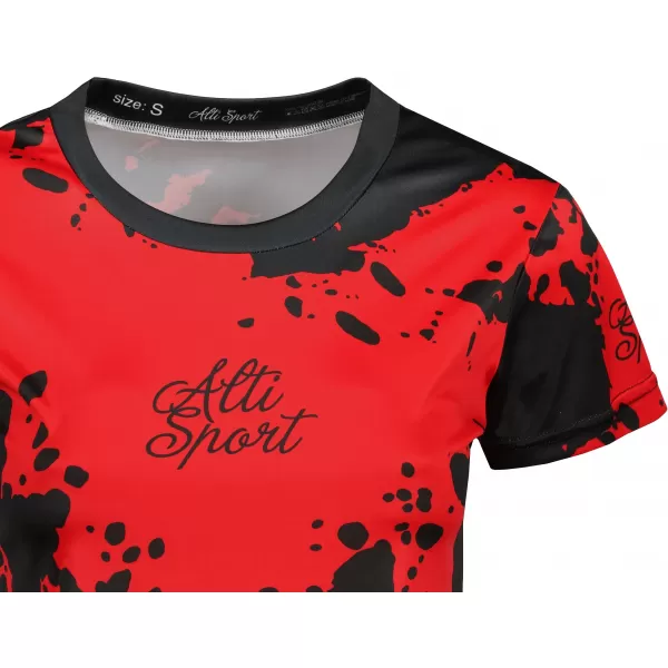  Tricou funcțional premium pentru femei ALTISPORT VOJ/ALW012TR01 NEGRU/ROSU 