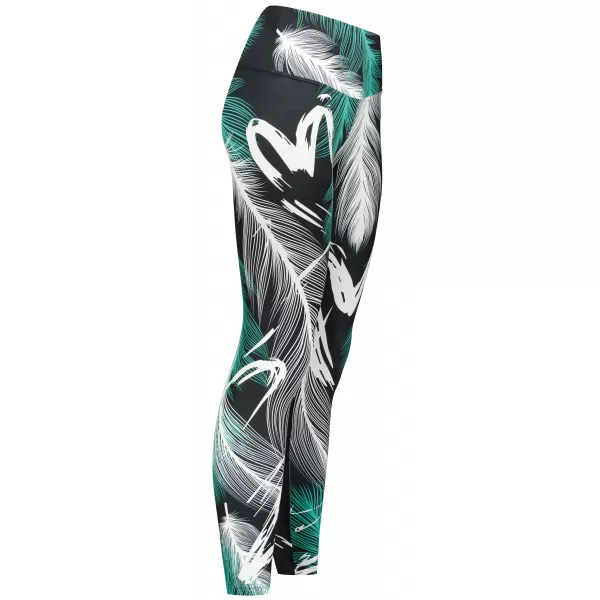  Jambiere lungi premium de damă ALTISPORT VOJ/ALW001LEG01 NEGRU/TURCOAZ 