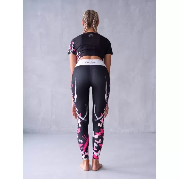  Jambiere lungi premium de damă ALTISPORT VOJ/ALW022LEG01 NEGRU ROZ 