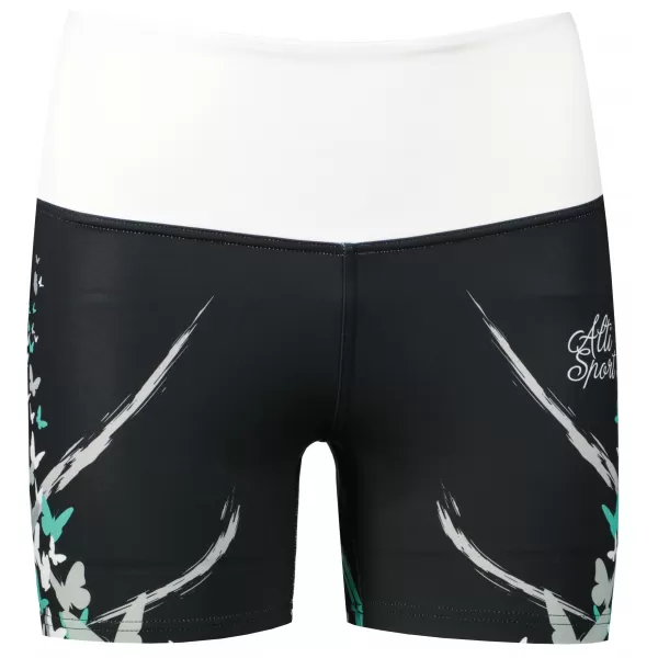  Jambiere scurte premium de damă ALTISPORT VOJ/ALW022LEG03 NEGRU/TURCOAZ 