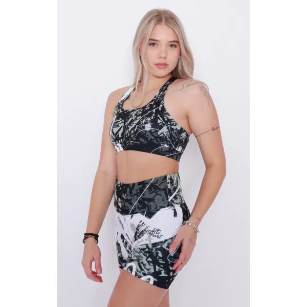  Sutien sport premium pentru femei ALTISPORT VOJ/ALW018POD01 ALB-NEGRU 