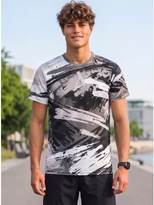 Tricou funcțional premium pentru bărbați ALTISPORT VOJ/ALM014TR01 GRI NEGRU