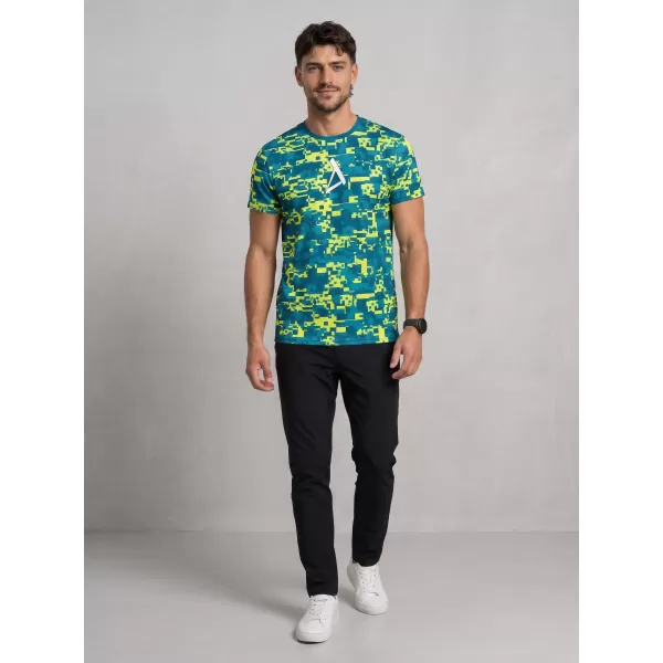  Tricou funcțional premium plus pentru bărbați ALTISPORT VOJ/ALM011TR02 KEROSEN/GALBEN NEON 