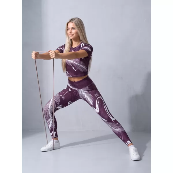  Jambiere lungi premium de damă ALTISPORT VOJ/ALW001LEG01 VIOLET/ALB 