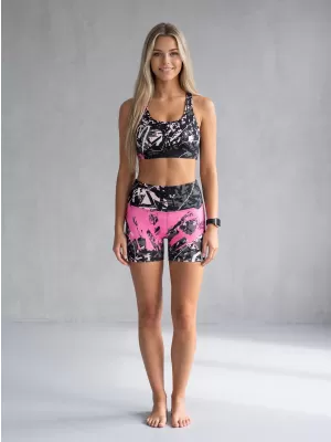 Jambiere scurte premium de damă ALTISPORT VOJ/ALW018LEG03 NEGRU ROZ