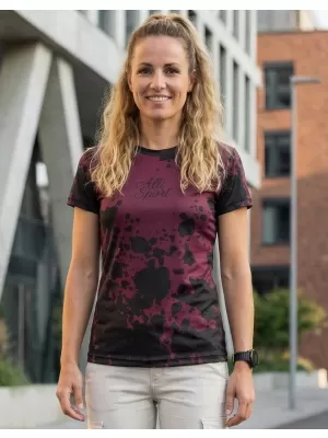 Tricou funcțional premium pentru femei ALTISPORT VOJ/ALW012TR01 VIOLET/NEGRU