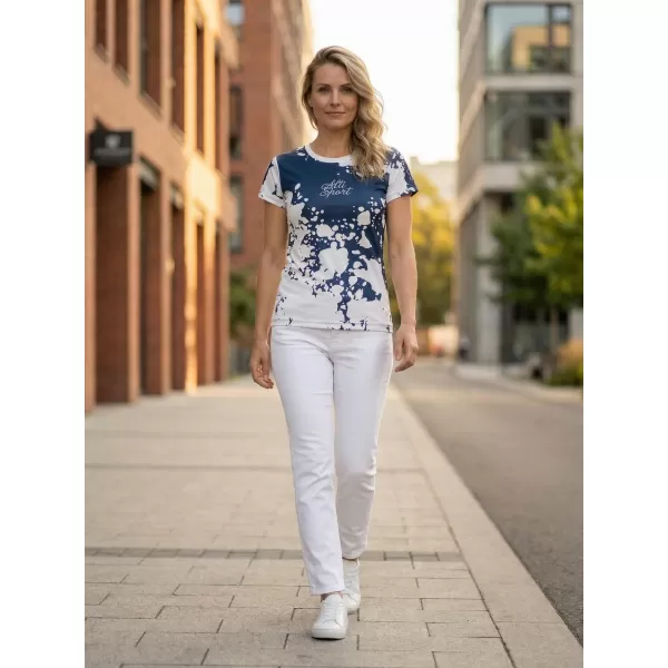  Tricou funcțional premium pentru femei ALTISPORT VOJ/ALW012TR01 ALB/ALBASTRU 