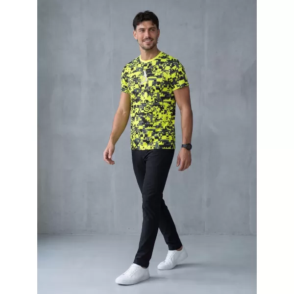  Tricou funcțional premium plus pentru bărbați ALTISPORT VOJ/ALM011TR02 NEON/GALBEN 