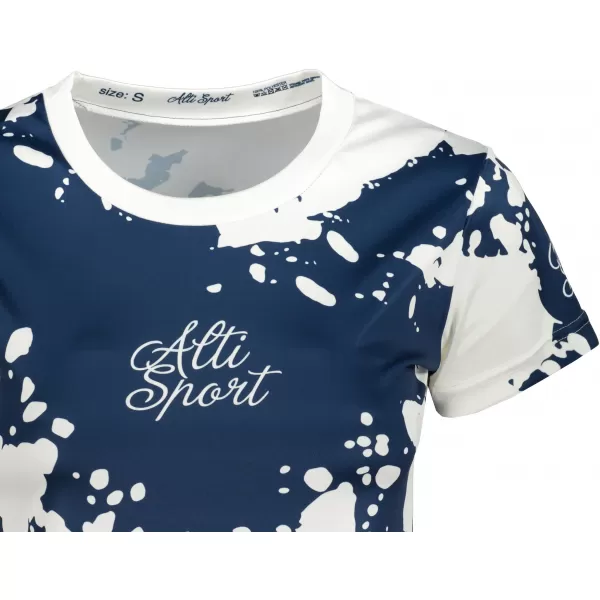  Tricou funcțional premium pentru femei ALTISPORT VOJ/ALW012TR01 ALB/ALBASTRU 