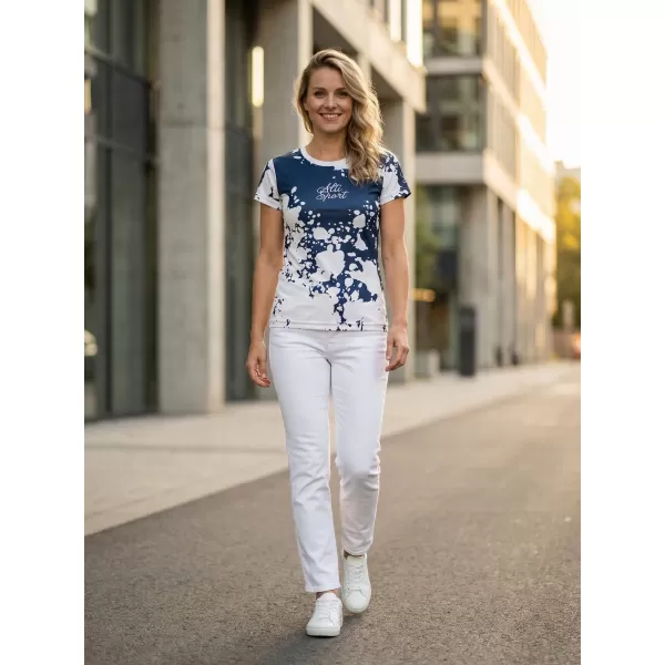  Tricou funcțional premium pentru femei ALTISPORT VOJ/ALW012TR01 ALB/ALBASTRU 