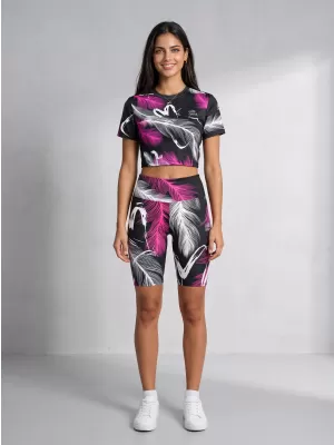 Jambiere de damă deasupra genunchiului premium ALTISPORT VOJ/ALW001LEG02 NEGRU ROZ
