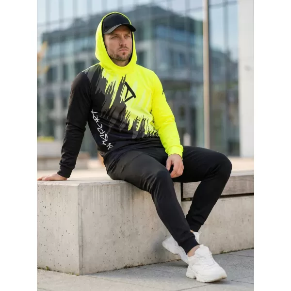  Hanorac funcțional premium pentru bărbați ALTISPORT VOJ/ALM006MI01 NEGRU ȘI GALBEN 