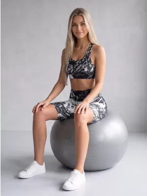 Dámské legíny nad kolena premium ALTISPORT VOJ/ALW018LEG02 ČERNOBÍLÁ