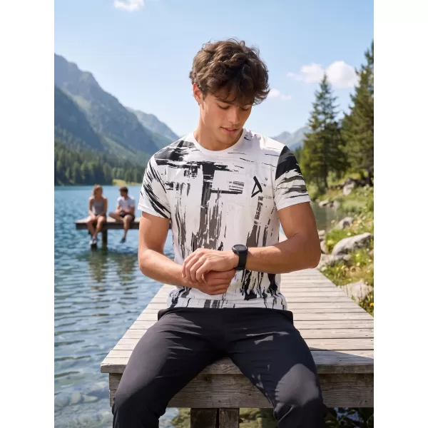  Tricou funcțional premium pentru bărbați ALTISPORT VOJ/ALM010TR01 ALB-NEGRU 