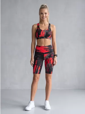 Dámské legíny nad kolena premium ALTISPORT VOJ/ALW010LEG02 ČERNOČERVENÁ
