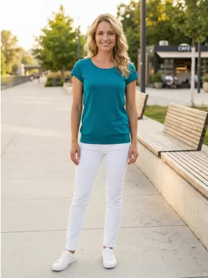 Tricou pentru femei ALTISPORT NoPrint NP/ALW021 TURCOAZ ÎNCHIS