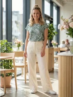 Tricou pentru femei SAM 73 MARGARITA WT 903 GRI VERZUI
