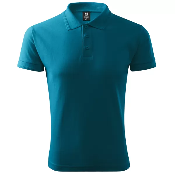  Tricou pentru bărbați cu guler ALTISPORT NoPrint NP/ALM302 TURCOAZ ÎNCHIS 