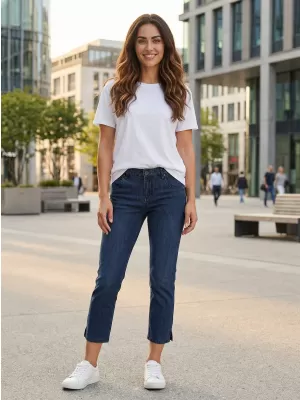 Pantaloni 3/4 dama SAM 73 ANTONELLA WK 813 DENIM ÎNCHIS LA CULOARE