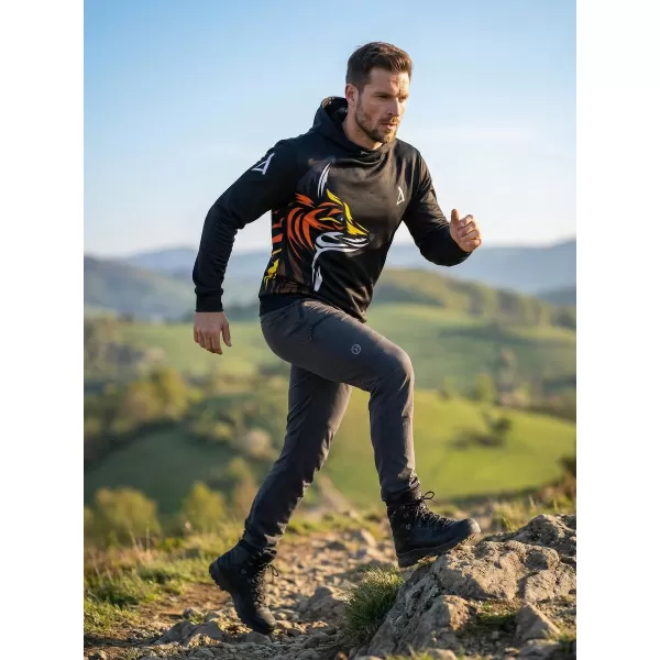  Hanorac funcțional premium pentru bărbați ALTISPORT VOJ/ALM029MI01 NEGRU-PORTOCALIU 