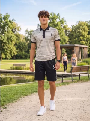 Pantaloni scurți funcționali premium pentru bărbați ALTISPORT VOJ/ALM021KRA01 NEGRU