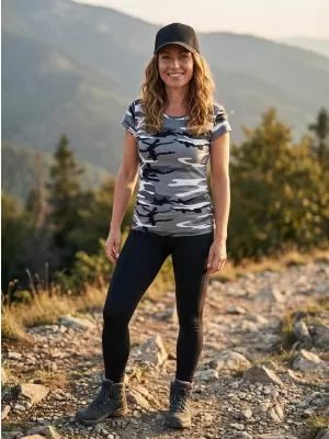 Tricou pentru femei ALTISPORT NoPrint NP/ALW22C GRI CAMUFLAJ