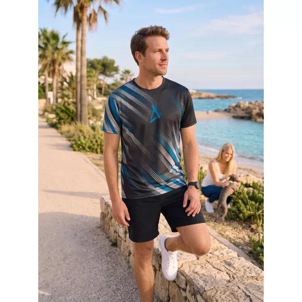  Tricou funcțional premium pentru bărbați ALTISPORT VOJ/ALM028TR01 NEGRU ȘI ALBASTRU 