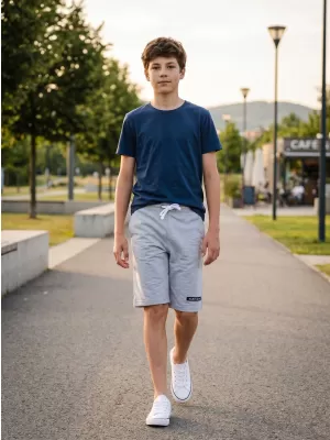 Pantaloni scurți pentru băieți SAM 73 FLOP KS 510 GRI DESCHIS