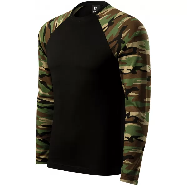  Tricou pentru bărbați cu mâneci lungi ALTISPORT NoPrint NP/ALM661 MARO DE CAMUFLAJ 