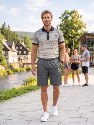 Pantaloni scurți funcționali premium pentru bărbați ALTISPORT VOJ/ALM013KRA01 GRI