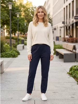 Pantaloni de trening pentru femei SAM 73 MAGDALENA WK 808 ALBASTRU ÎNCHIS