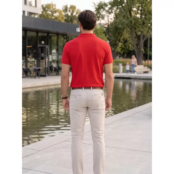  Tricou pentru bărbați cu guler ALTISPORT NoPrint NP/ALM302 ROȘU 