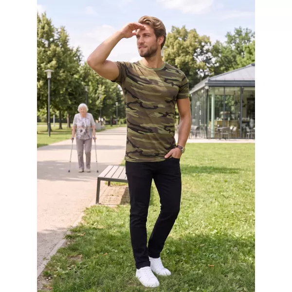  Tricou pentru bărbați ALTISPORT NoPrint NP/ALM441 VERDE DE CAMUFLAJ 
