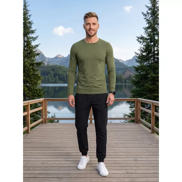  Tricou pentru bărbați cu mâneci lungi ALTISPORT NoPrint NP/ALM911 KAKI 
