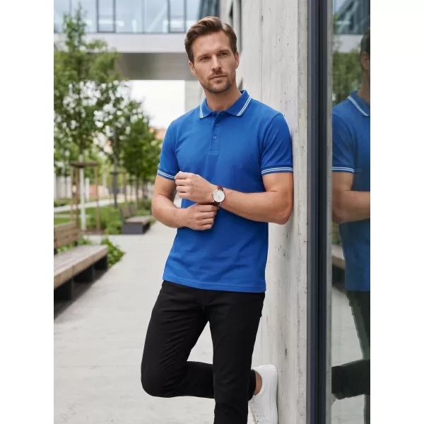  Tricou pentru bărbați cu guler ALTISPORT NoPrint NP/ALM912 ALBASTRU REGAL 