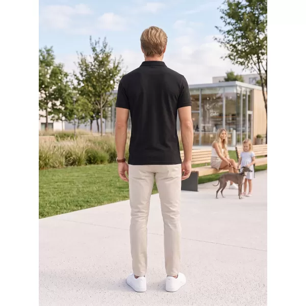  Tricou pentru bărbați cu guler ALTISPORT NoPrint NP/ALM302 NEGRU 