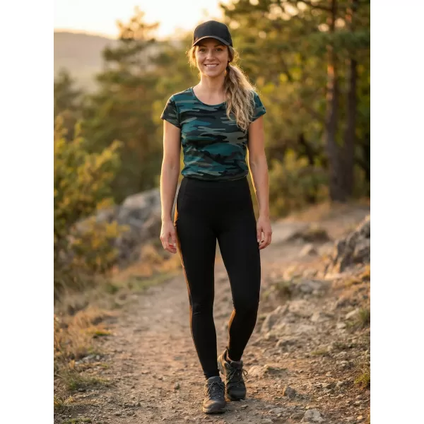  Tricou pentru femei ALTISPORT NoPrint NP/ALW22C CAMUFLAJ/BENZINĂ 