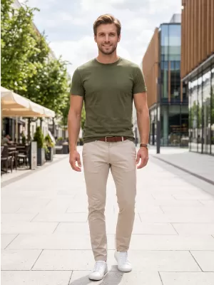 Tricou pentru bărbați ALTISPORT NoPrint NP/ALM921 MILITAR