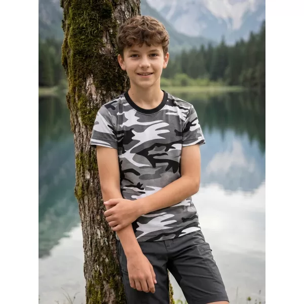  Tricou pentru copii ALTISPORT NoPrint NP/ALK941 GRI CAMUFLAJ 