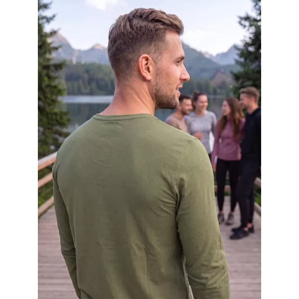  Tricou pentru bărbați cu mâneci lungi ALTISPORT NoPrint NP/ALM911 KAKI 
