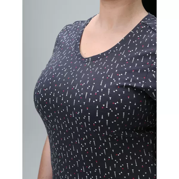  Tricou de damă LOAP BAKLAVA CLW2441 ALBASTRU ÎNCHIS 