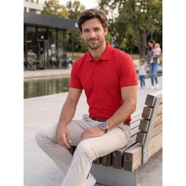  Tricou pentru bărbați cu guler ALTISPORT NoPrint NP/ALM302 ROȘU 