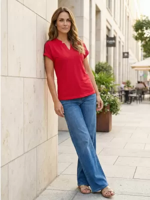 Tricou pentru femei KIXMI SELENA ROȘU