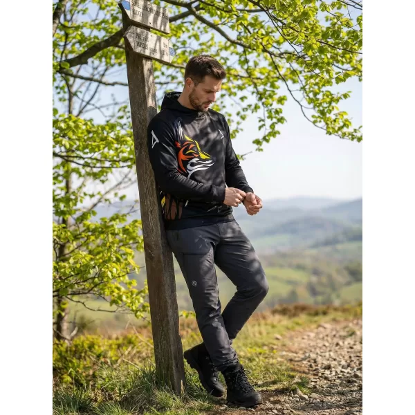  Hanorac funcțional premium pentru bărbați ALTISPORT VOJ/ALM029MI01 NEGRU-PORTOCALIU 